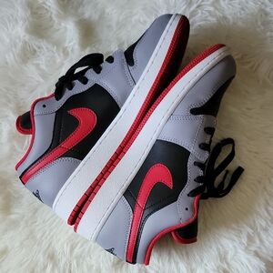 Nike Air Jordan Red and Gray Sneakers Low Back Iconic Design